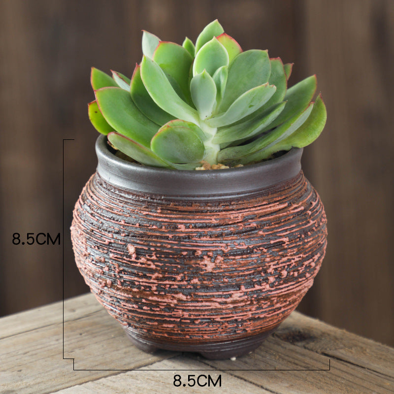 Handmade Ceramic Succulent Flower Pot – Retro Modern Indoor Planter