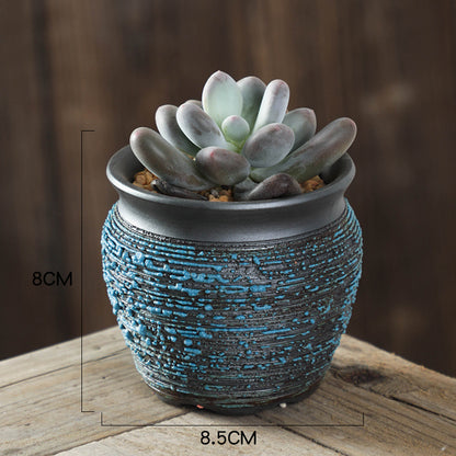 Handmade Ceramic Succulent Flower Pot – Retro Modern Indoor Planter