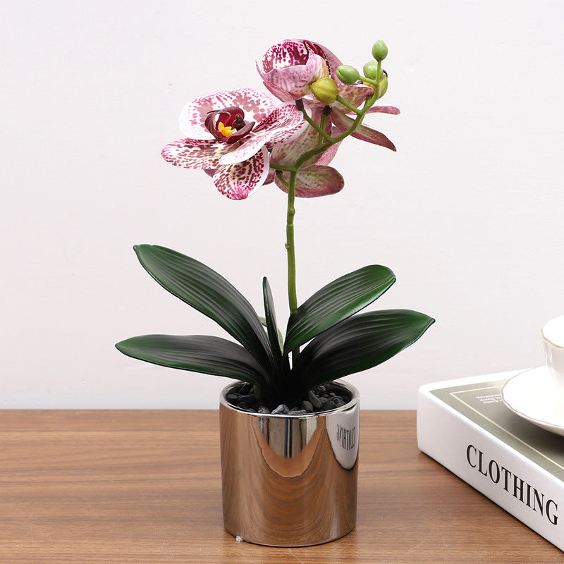 Nordic Artificial Phalaenopsis Orchid Potted Plant – Realistic Silk Fake Flower Decoration
