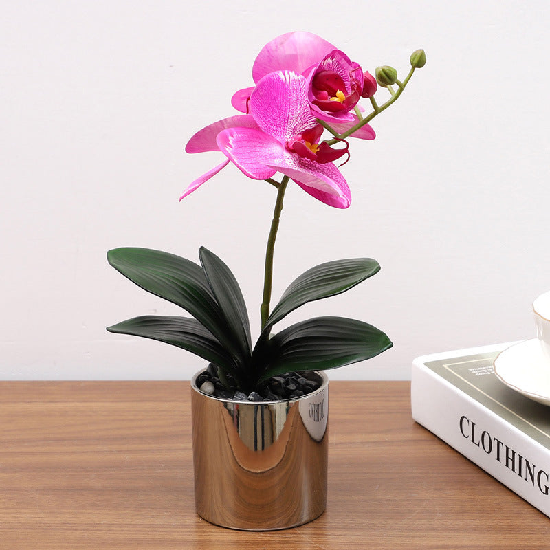 Nordic Artificial Phalaenopsis Orchid Potted Plant – Realistic Silk Fake Flower Decoration
