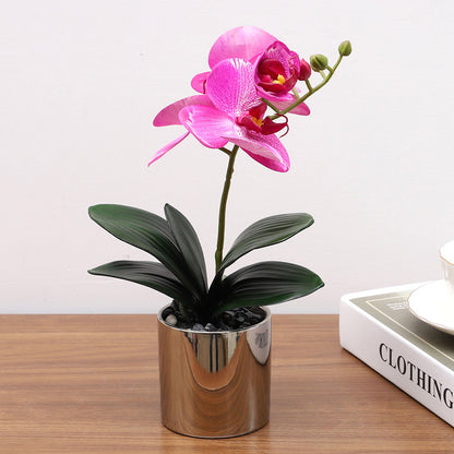 Nordic Artificial Phalaenopsis Orchid Potted Plant – Realistic Silk Fake Flower Decoration