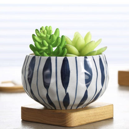 Hand-Painted Ceramic Flower Pot – Korean Style Decorative Desktop Planter for Home & Office