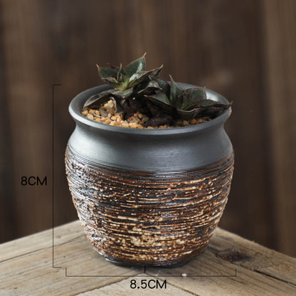 Handmade Ceramic Succulent Flower Pot – Retro Modern Indoor Planter