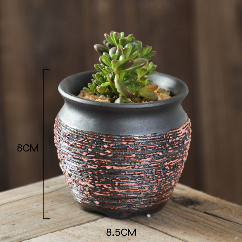 Handmade Ceramic Succulent Flower Pot – Retro Modern Indoor Planter