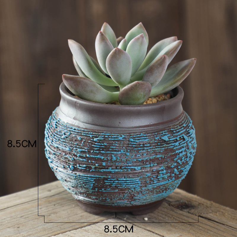Handmade Ceramic Succulent Flower Pot – Retro Modern Indoor Planter