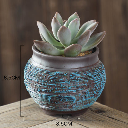 Handmade Ceramic Succulent Flower Pot – Retro Modern Indoor Planter