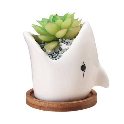 Succulent Pot Creative Cartoon Ceramic Flower Pots European-style Simple Indoor Desktop Pots For Plants Office Decor Plantersts For Plants Office Decor Planters
